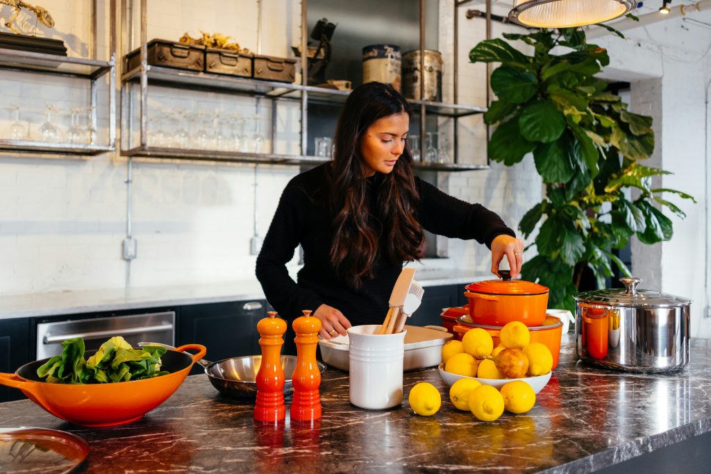 women making meal